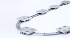PRT2 Curved Rail Track Conveyor System Close Up